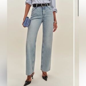 Reformation Morley V-waist Baggy Jeans Blue - Size 28 NWT
